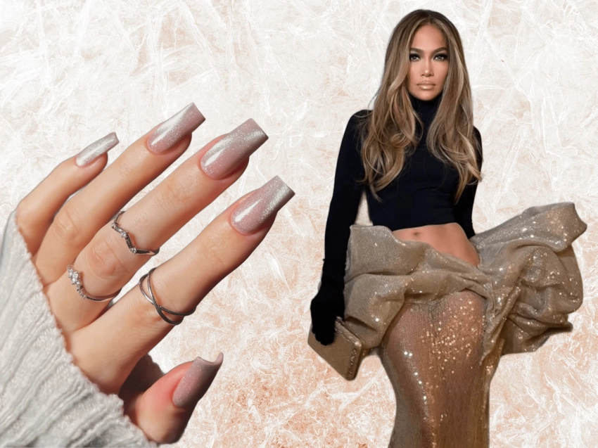 Как выглядит маникюр «Ледяной шампань», который стал трендом благодаря Дженнифер Лопес