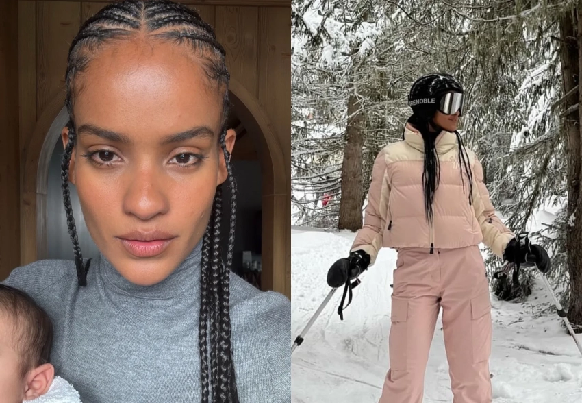 Нара Баптиста с Венсаном Касселем и сыном отдыхает в Куршевеле