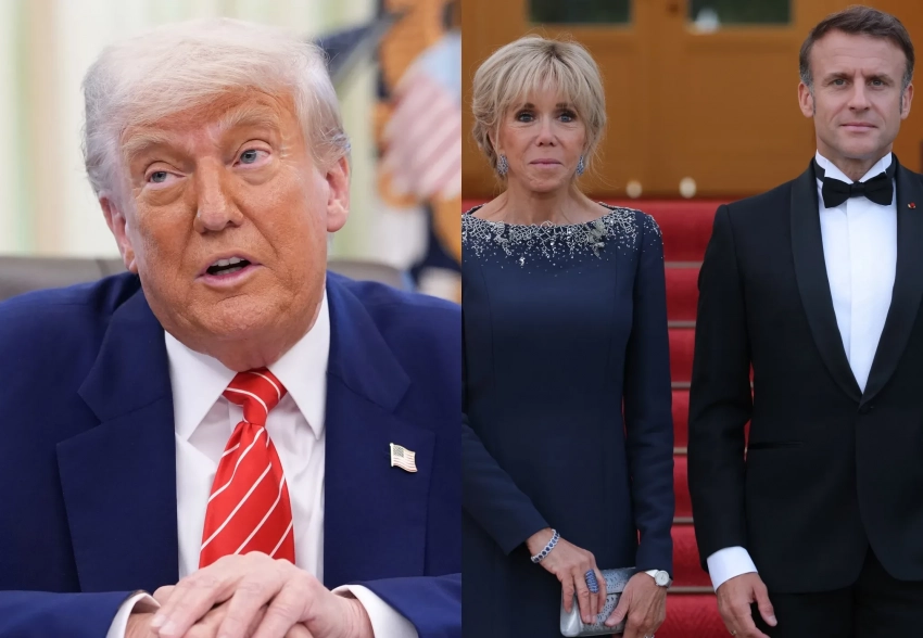 "Советую держать дверь закрытой". Дональд Трамп прокомментировал пощечину Эммануэлю Макрону от жены