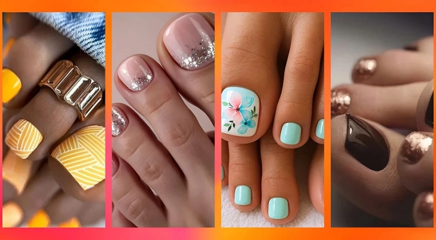 И для пляжа, и для городской суеты: 8 стильных дизайнов педикюра 2025