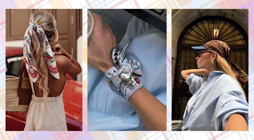 На голове, шее, сумке: 10 способов красиво завязать бандану
