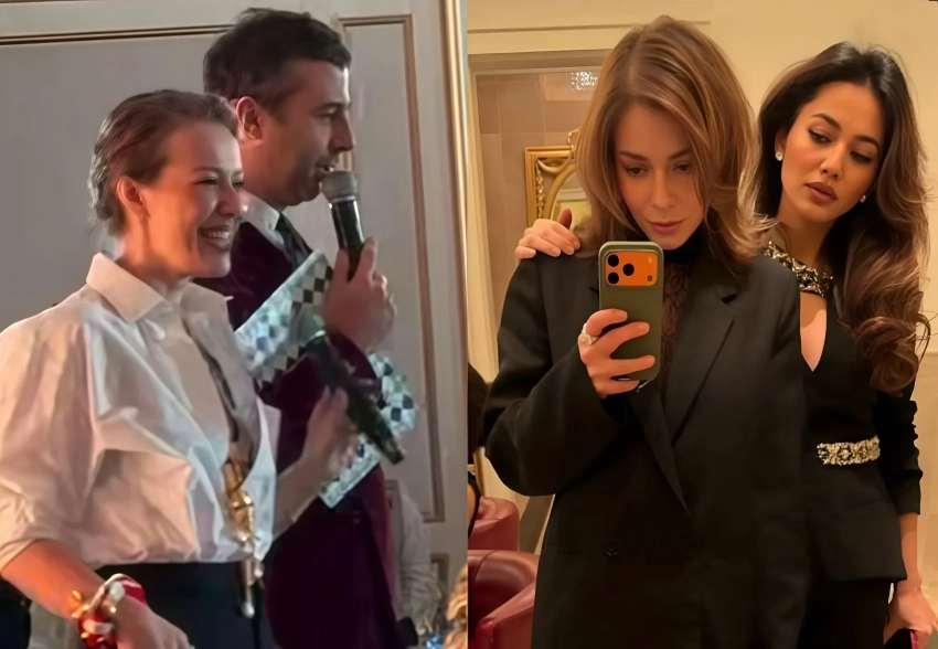 Иван Ургант, Ксения Собчак, Светлана Бондарчук и Кристина Потупчик на вечере фонда "Друзья"