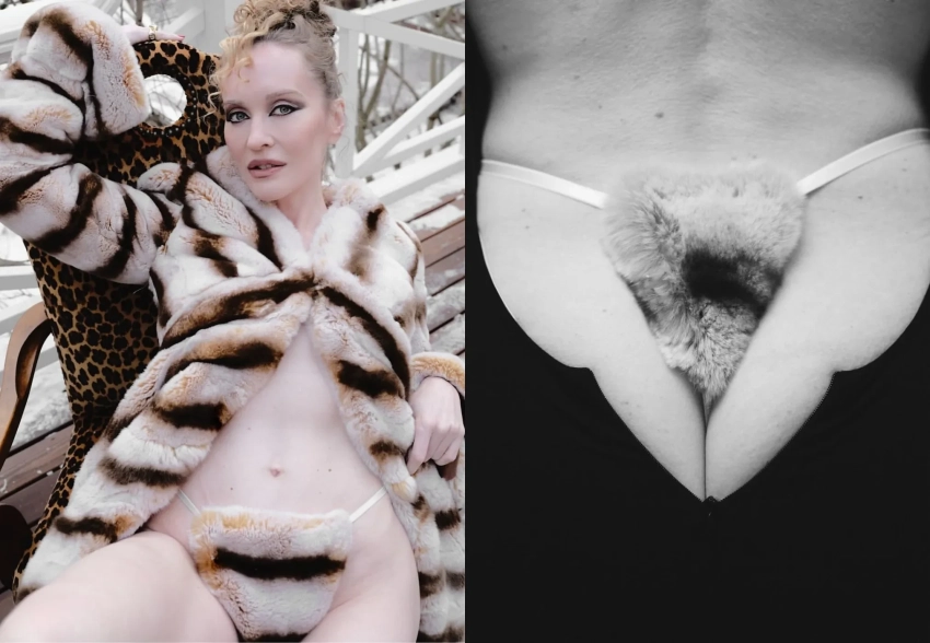 Жена миллиардера Наталья Давыдова снялась в шубе и меховых трусах